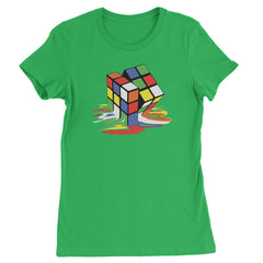 Melting Multi-Colored Cube Womens T-shirt gamer, gaming, nerd, shirt by Expression Tees