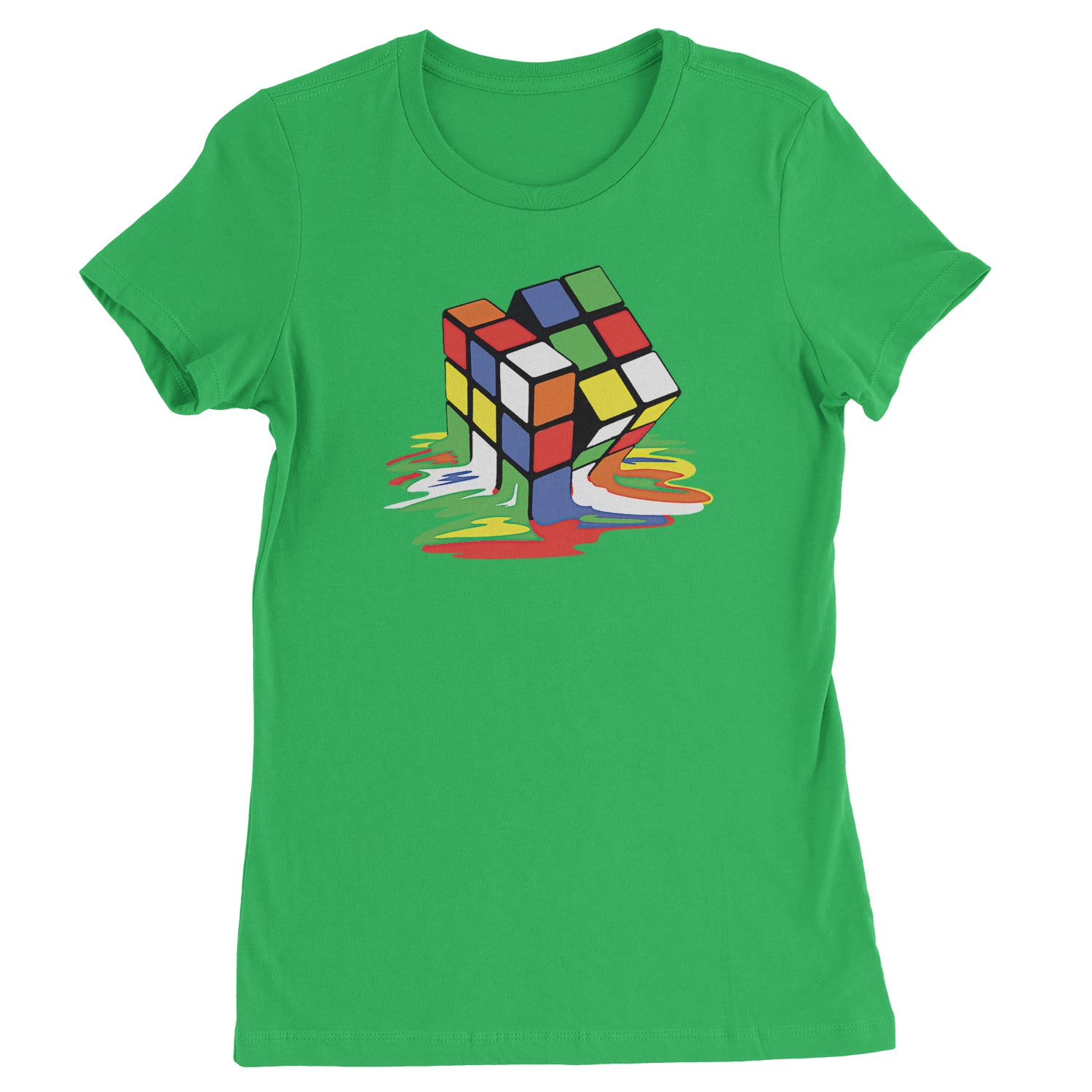 Melting Multi-Colored Cube Womens T-shirt gamer, gaming, nerd, shirt by Expression Tees