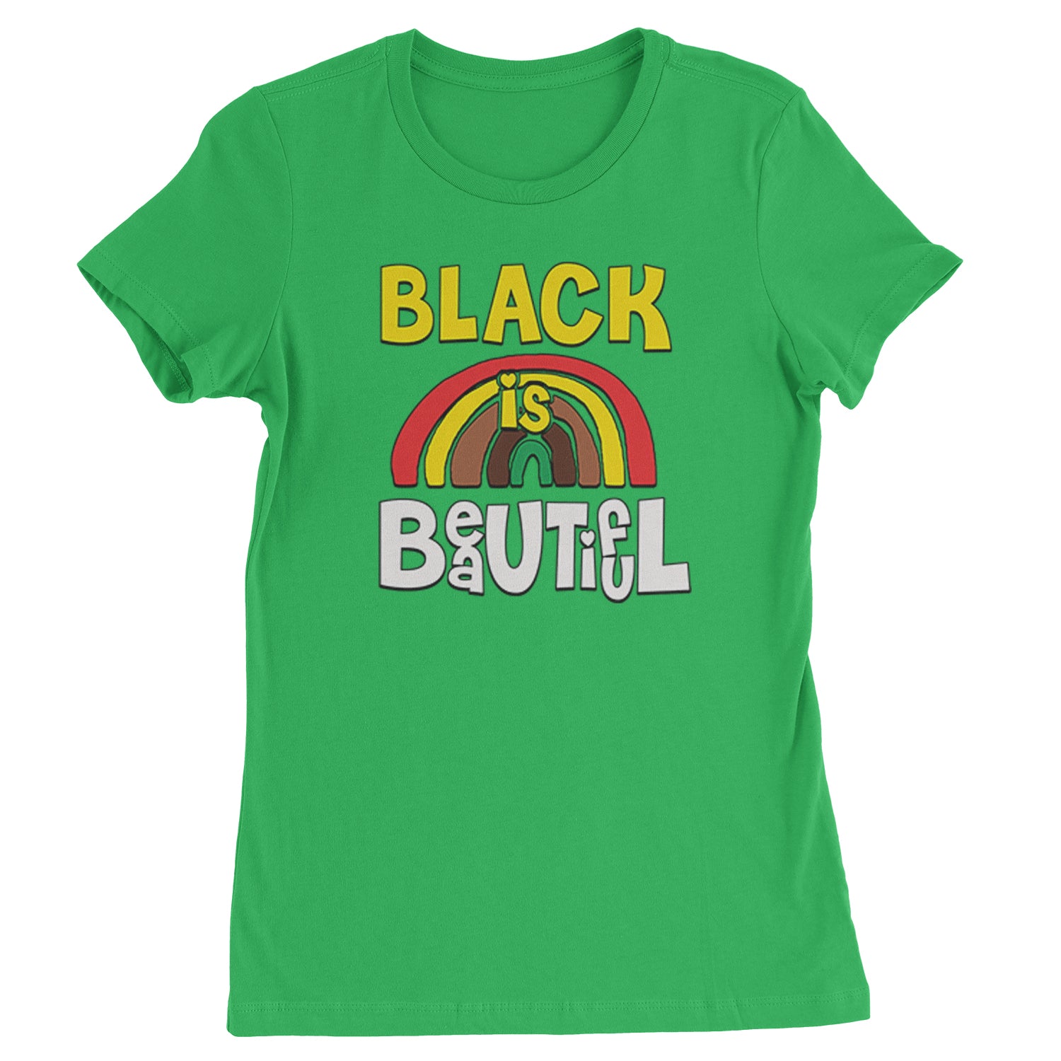 Black Is Beautiful Rainbow Womens T-shirt african, africanamerican, american, black, blackpride, blm, harriet, king, lives, luther, malcolm, march, martin, matter, parks, protest, rosa, tubman, x by Expression Tees