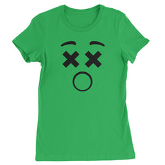 Emoticon XX Eyes Smile Face graphic on Women's Heavyweight Cotton T-Shirt in Yellow alternate view 2