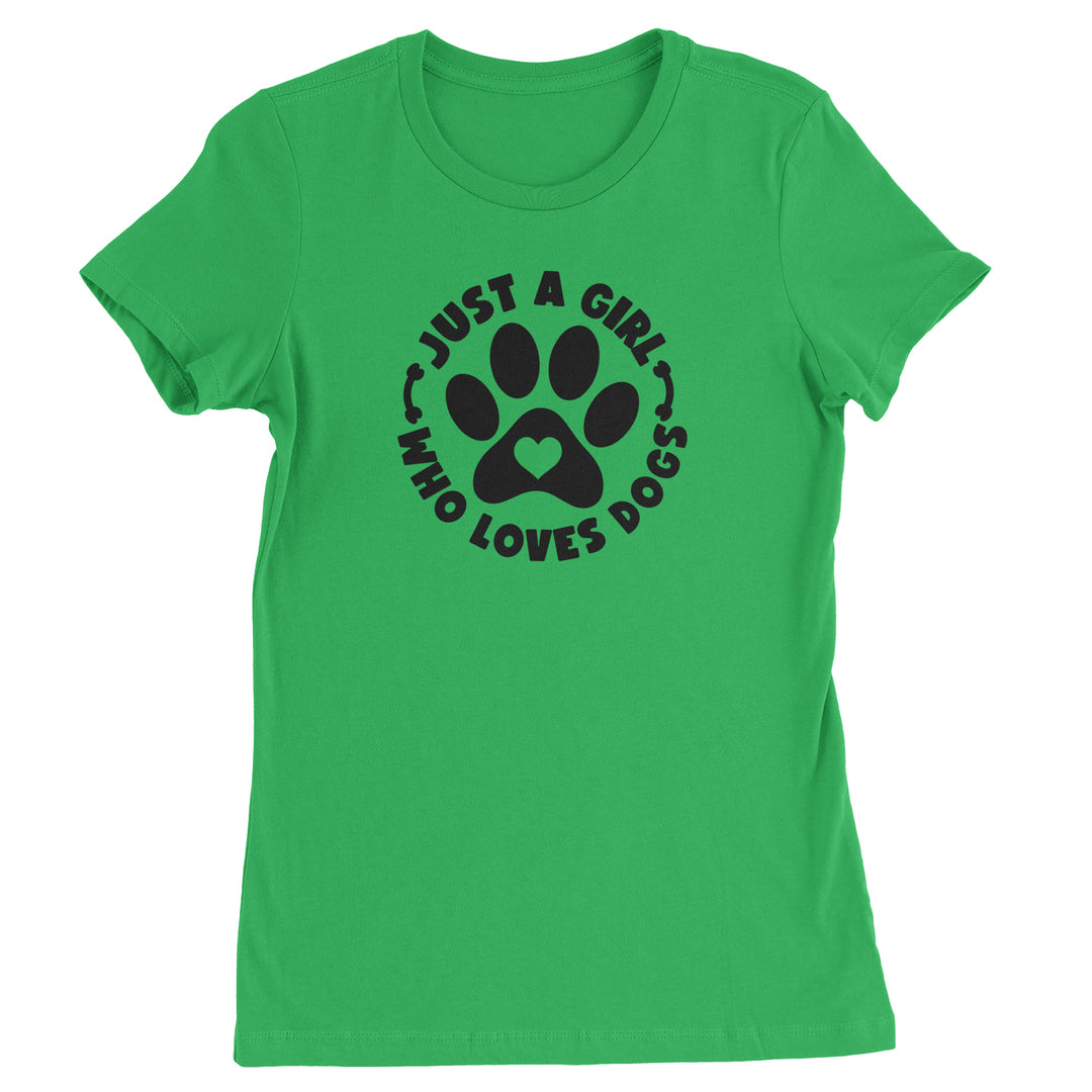 Dogs Just A Girl Who Loves DOGS Womens T-shirt dog, puppy, rescue by Expression Tees