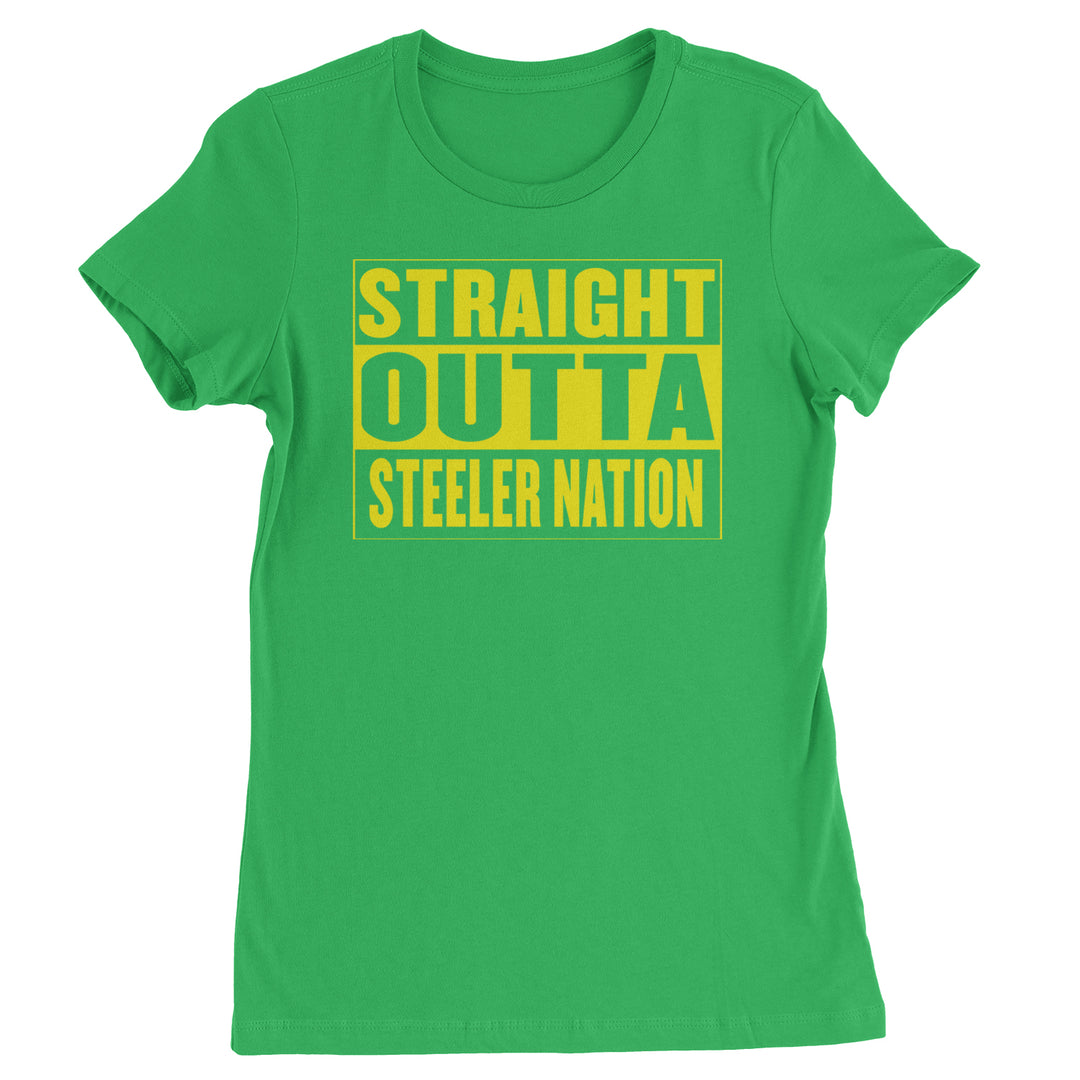 Straight Outta Steeler Nation Football  Womens T-shirt