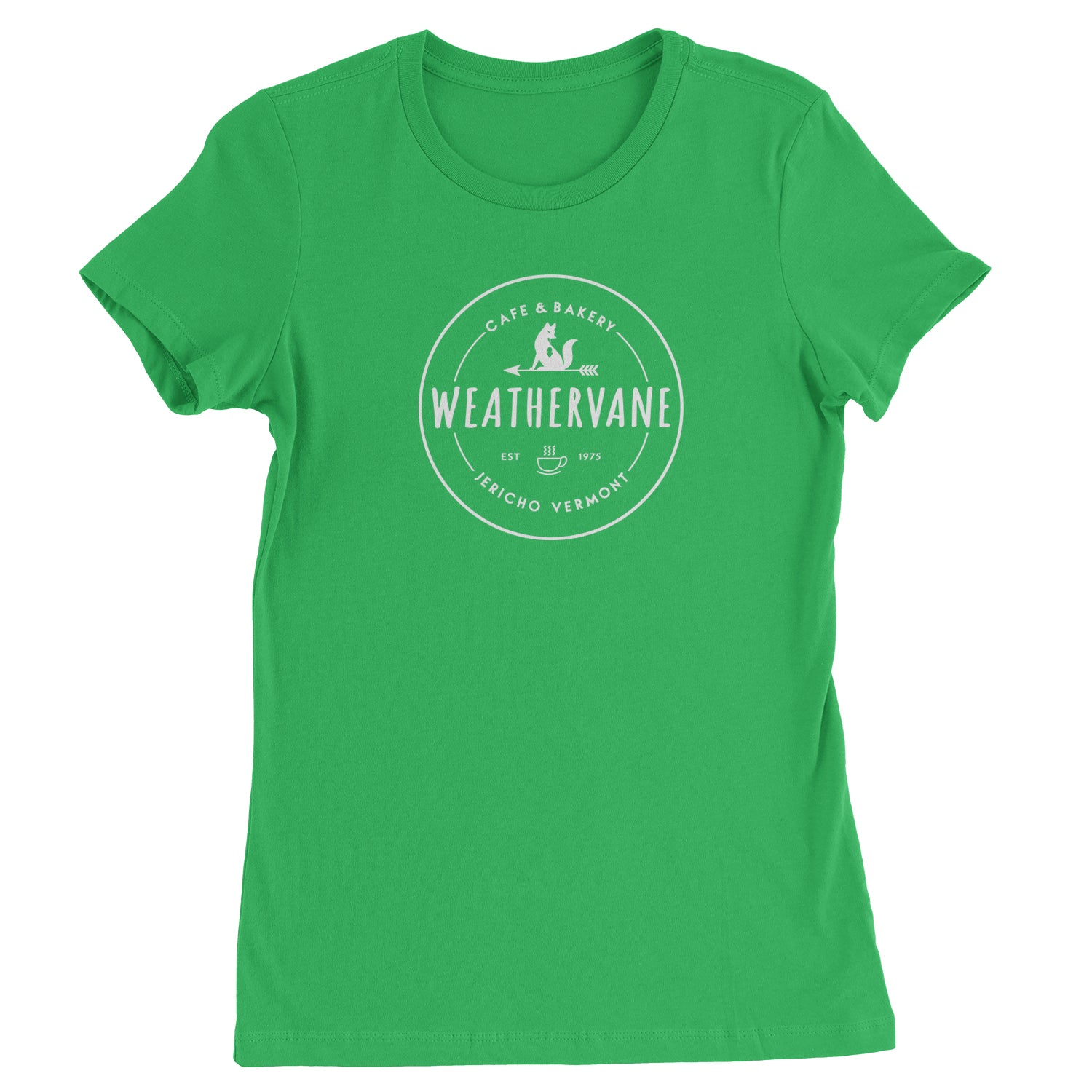 Weathervane Coffee Shop Womens T-shirt academy, jericho, more, never, vermont, Wednesday by Expression Tees