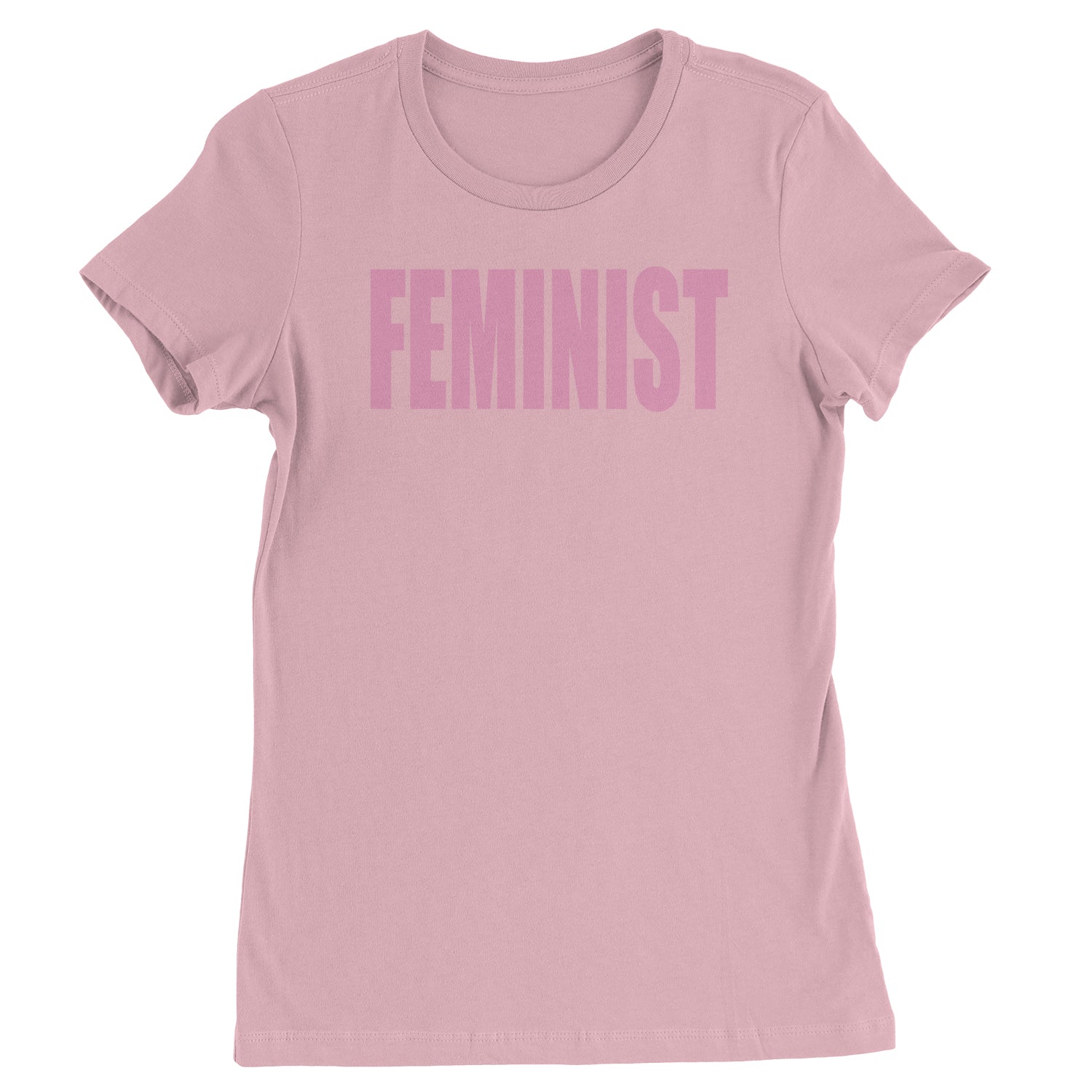 Feminist (Pink Print) Womens T-shirt a, equal, equality, feminism, feminist, gender, is, lgbtq, like, looks, nevertheless, pay, persisted, rights, she, this, what by Expression Tees