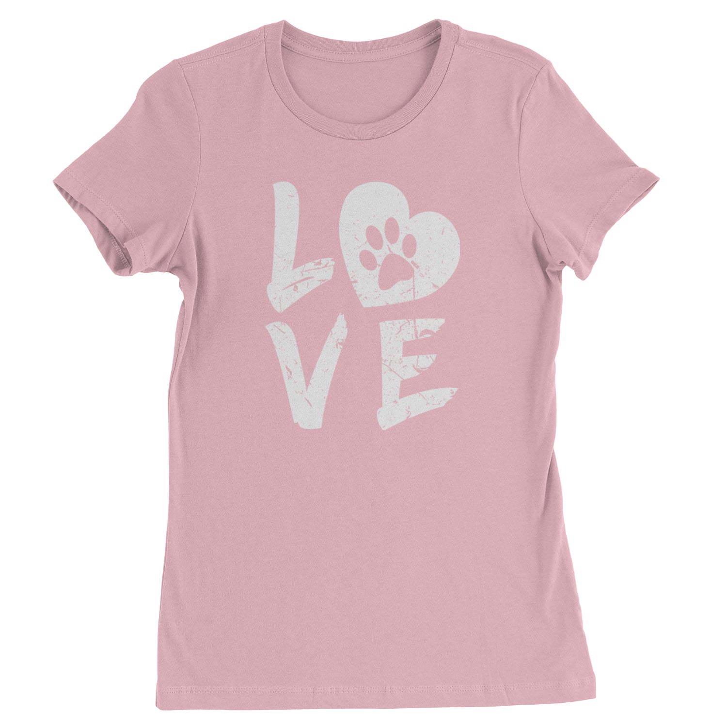 I Love My Dog Paw Print Womens T-shirt dog, doggie, heart, love, lover, paw, print, puppy by Expression Tees