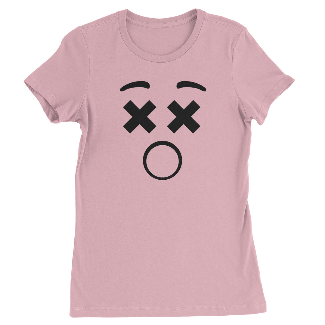 Emoticon XX Eyes Smile Face graphic on Women's Heavyweight Cotton T-Shirt in Yellow alternate view 3