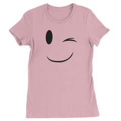 Emoticon Winking Smile Face graphic on Women's Heavyweight Cotton T-Shirt in Yellow alternate view 3
