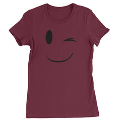 Emoticon Winking Smile Face graphic on Women's Heavyweight Cotton T-Shirt in Yellow alternate view 4
