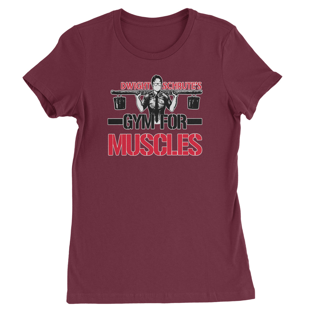 Dwight Schrute Gym For Muscles Office Workout Womens T-shirt
