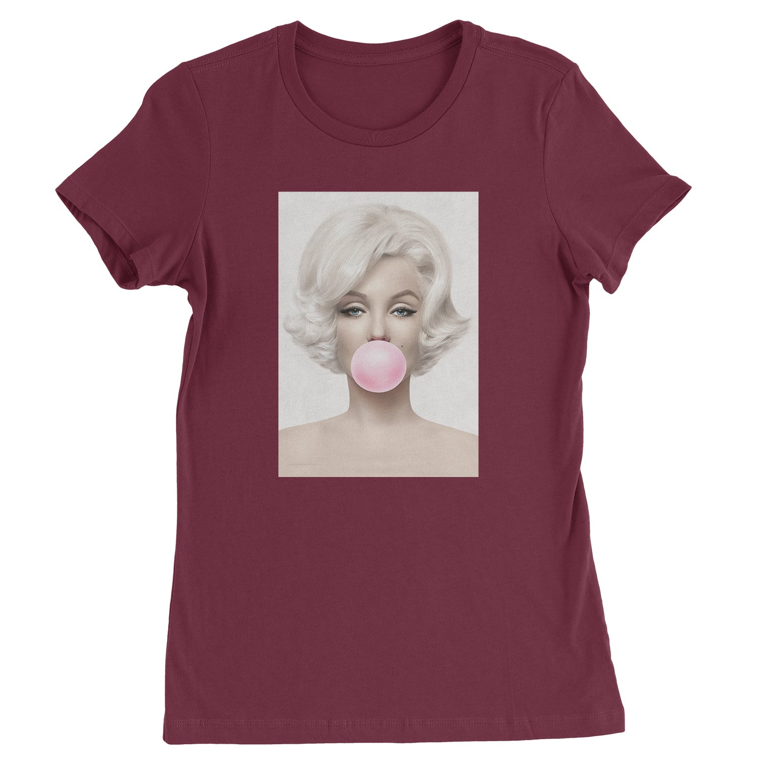 Marilyn Monroe Pink Bubble Gum Womens T-shirt marilyn, monroe by Expression Tees