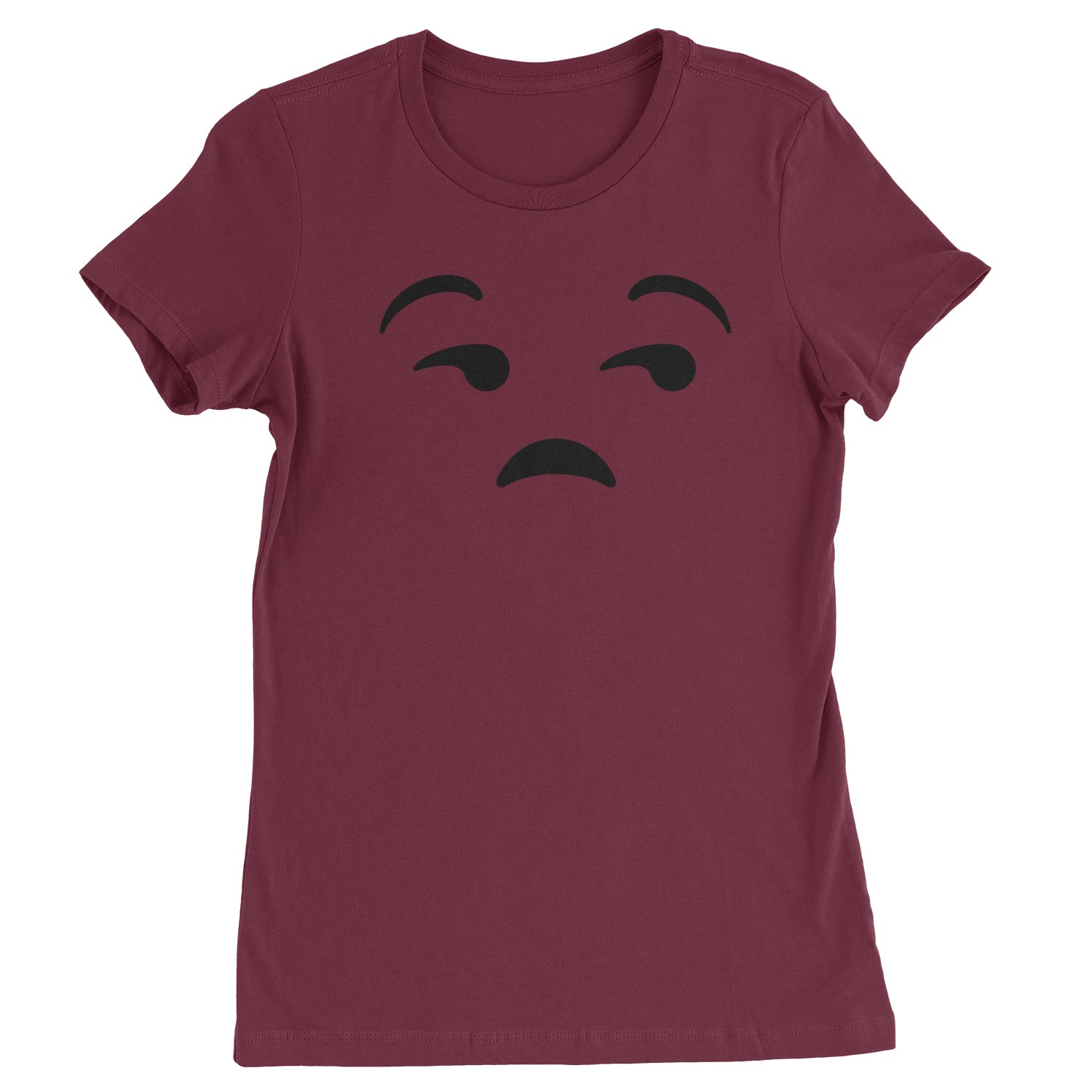 Emoticon Whatever Smile Face Womens T-shirt cosplay, costume, dress, emoji, emote, face, halloween, smiley, up, yellow by Expression Tees