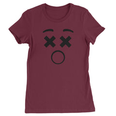 Emoticon XX Eyes Smile Face graphic on Women's Heavyweight Cotton T-Shirt in Yellow alternate view 4