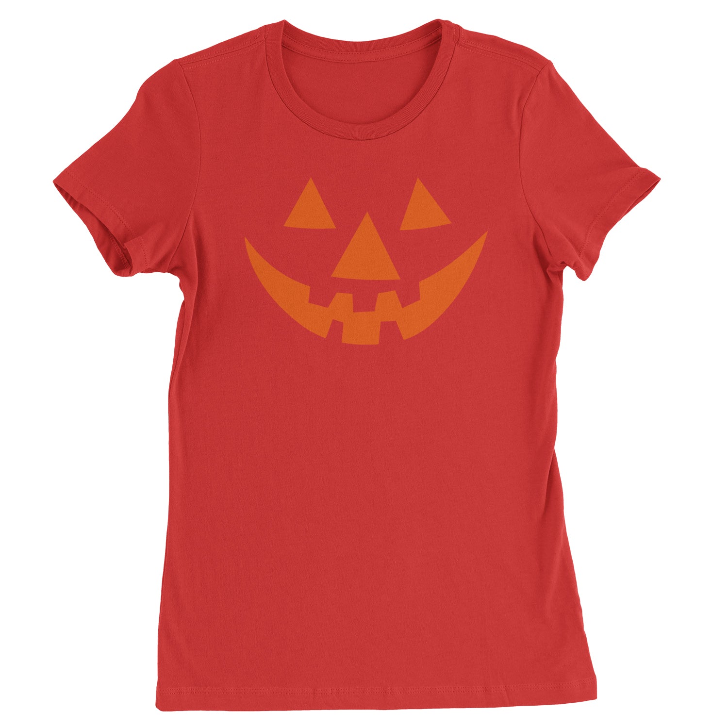 Pumpkin Face (Orange Print) Womens T-shirt costume, dress, dressup, eve, halloween, hallows, jackolantern, party, up by Expression Tees