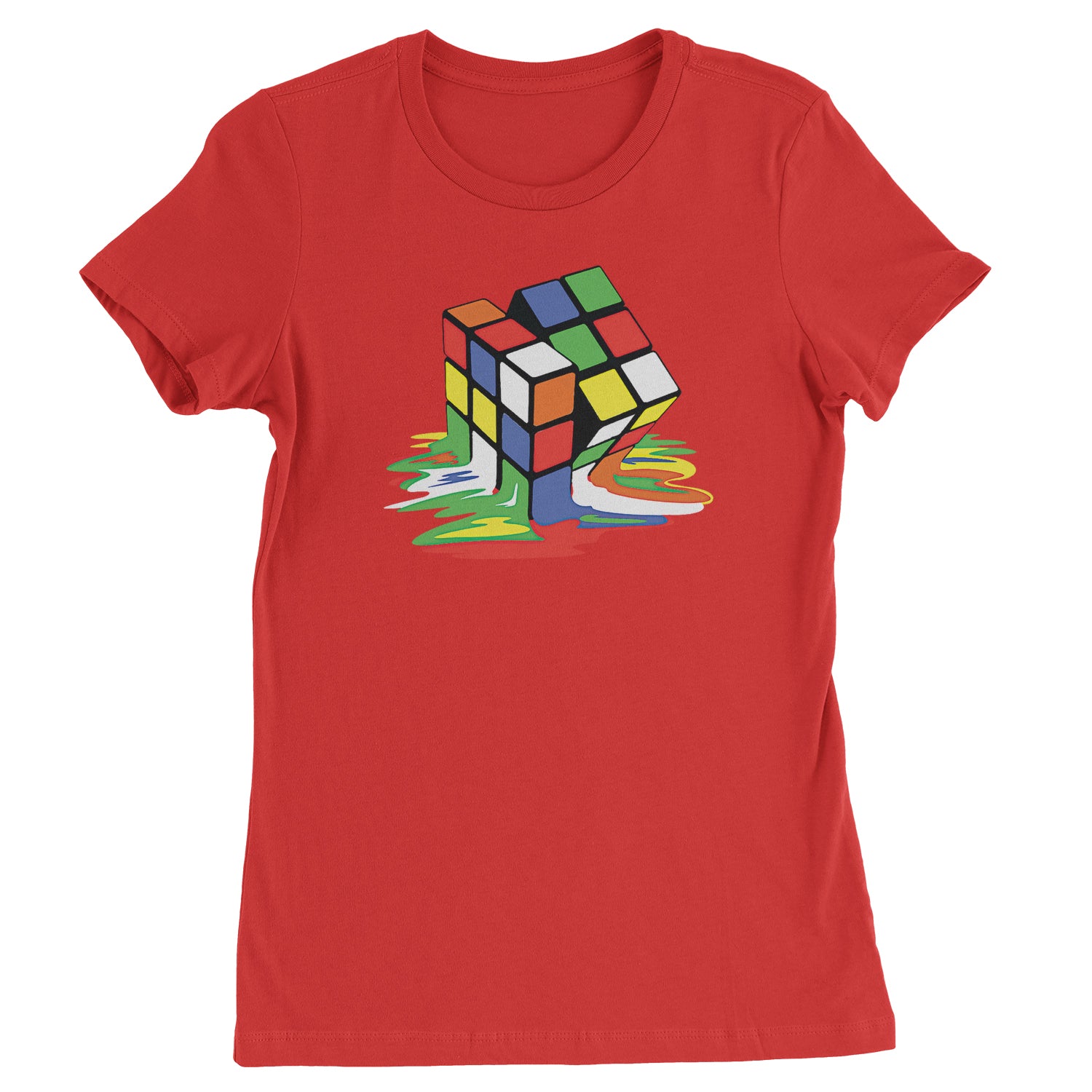 Melting Multi-Colored Cube Womens T-shirt gamer, gaming, nerd, shirt by Expression Tees