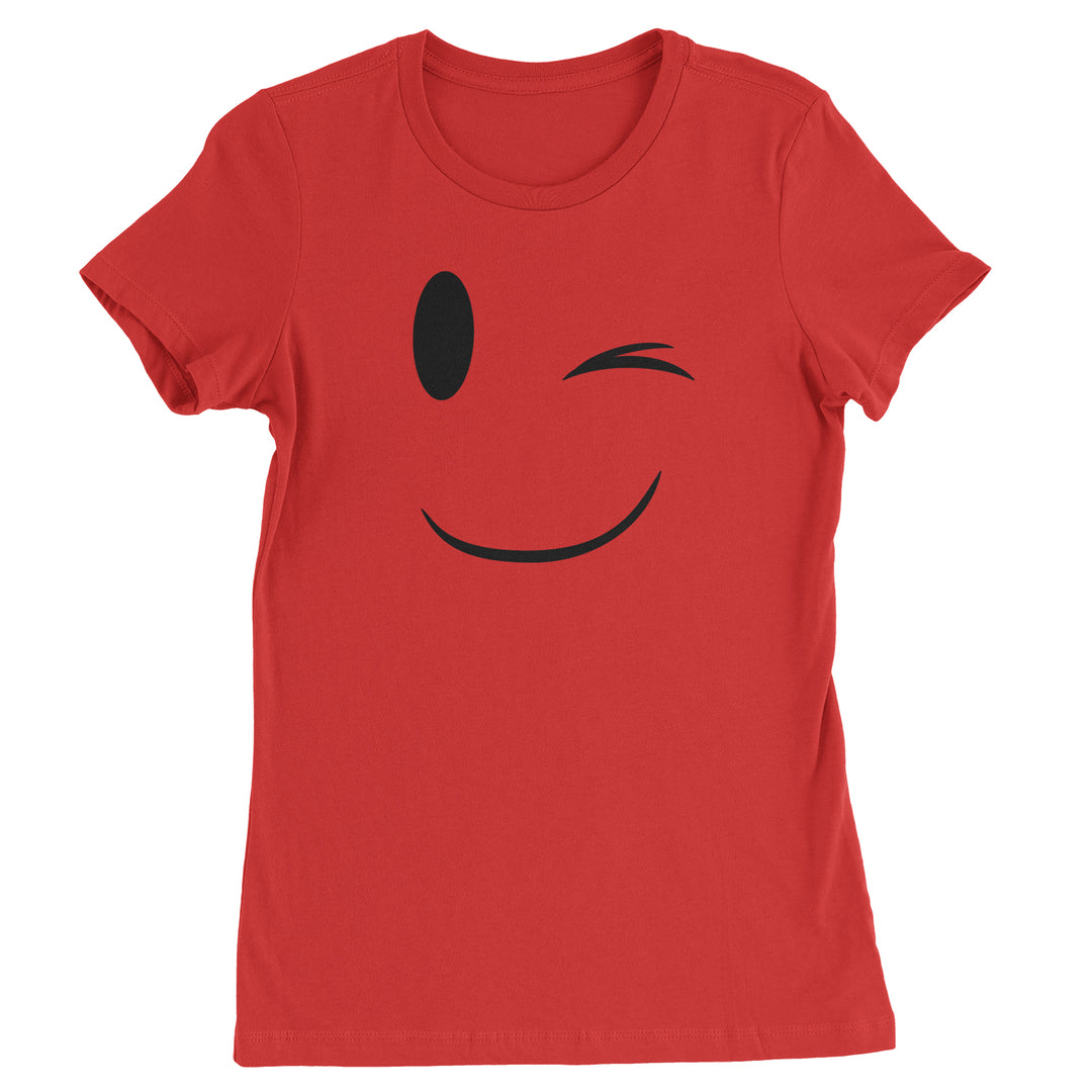 Emoticon Winking Smile Face graphic on Women's Heavyweight Cotton T-Shirt in Yellow alternate view 5