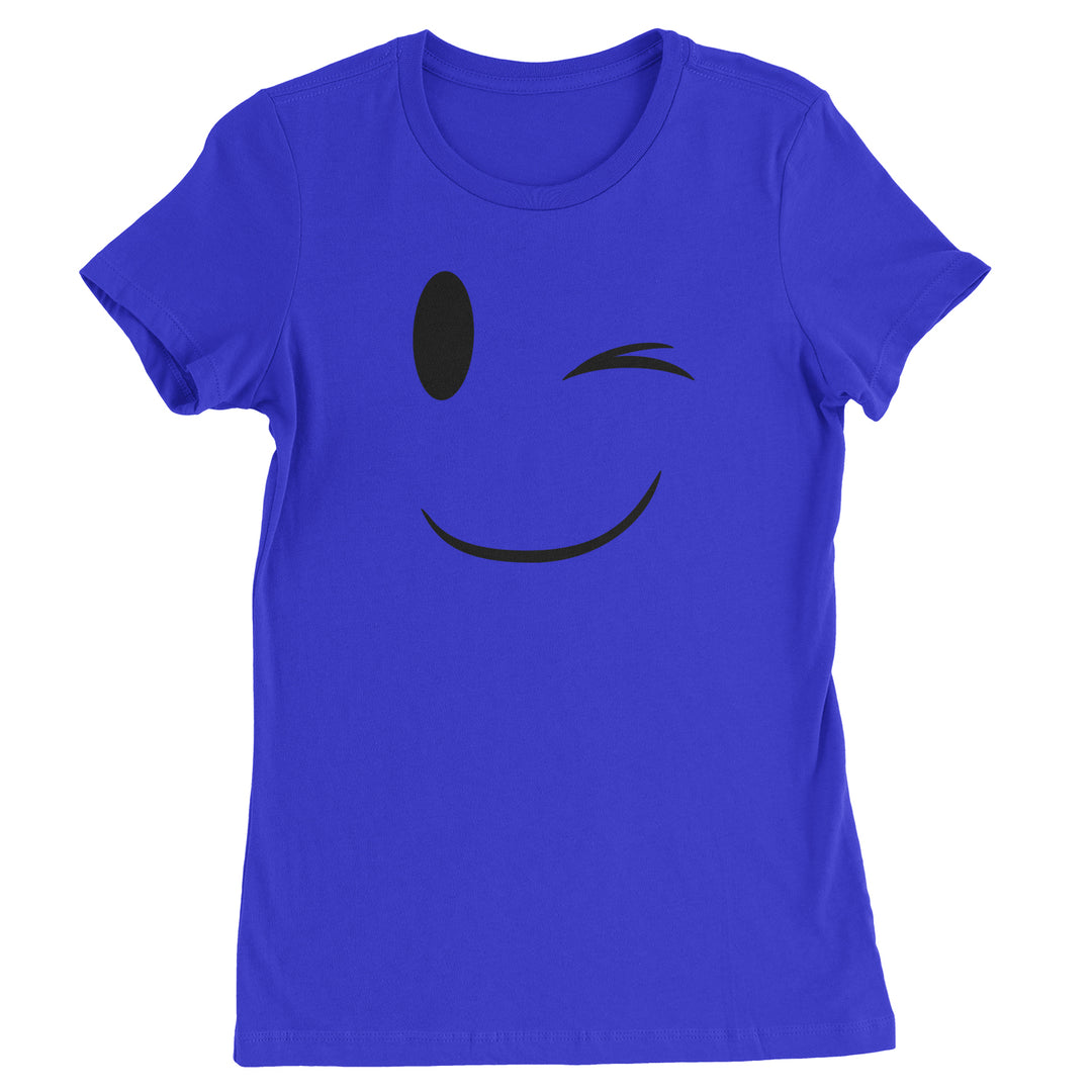 Emoticon Winking Smile Face graphic on Women's Heavyweight Cotton T-Shirt in Yellow alternate view 6