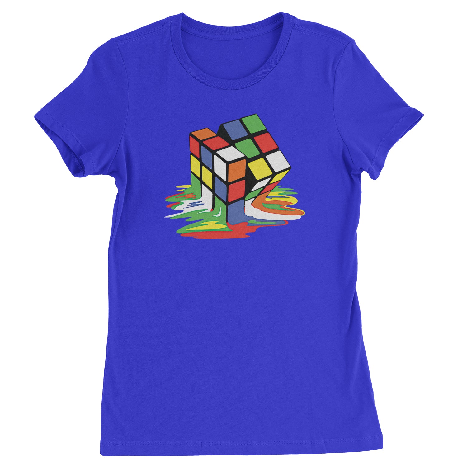 Melting Multi-Colored Cube Womens T-shirt gamer, gaming, nerd, shirt by Expression Tees