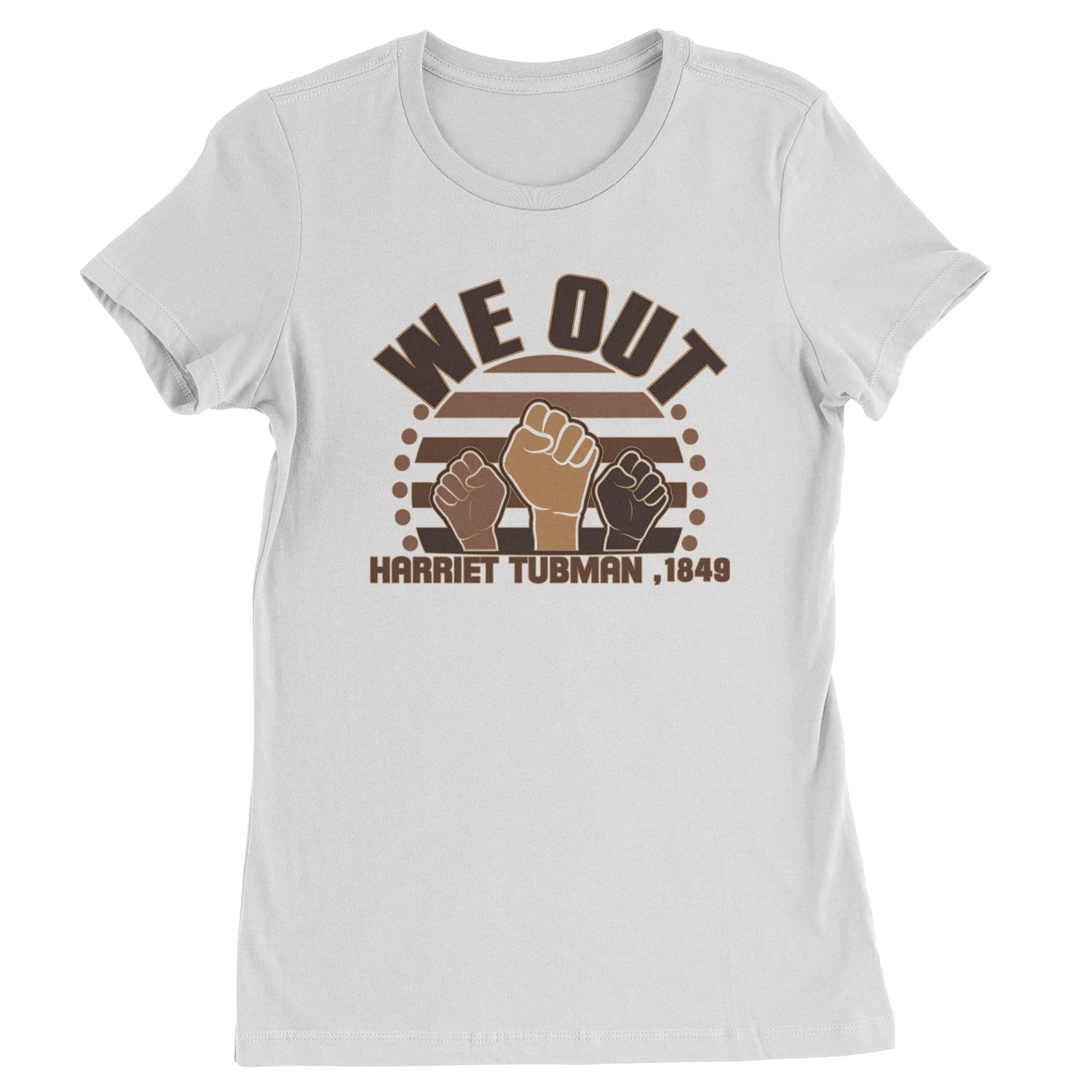 We Out Harriet Tubman Raised Fists BLM Womens T-shirt african, american, black, blm, harriet, harriett, lives, matter, out, shirt, tubman, we by Expression Tees