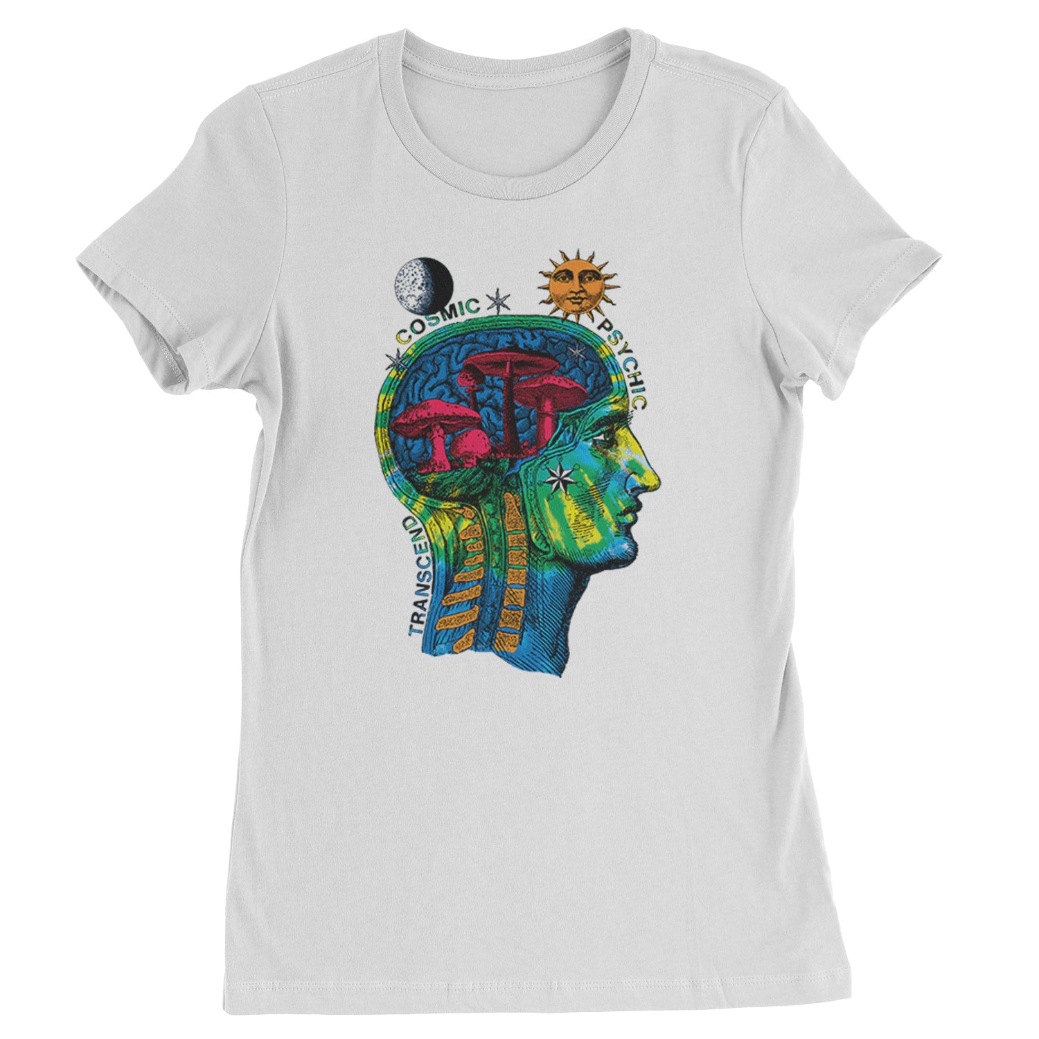 Psychedelic Cosmic Mushroom Head Womens T-shirt magic, mushroom, shrooms by Expression Tees