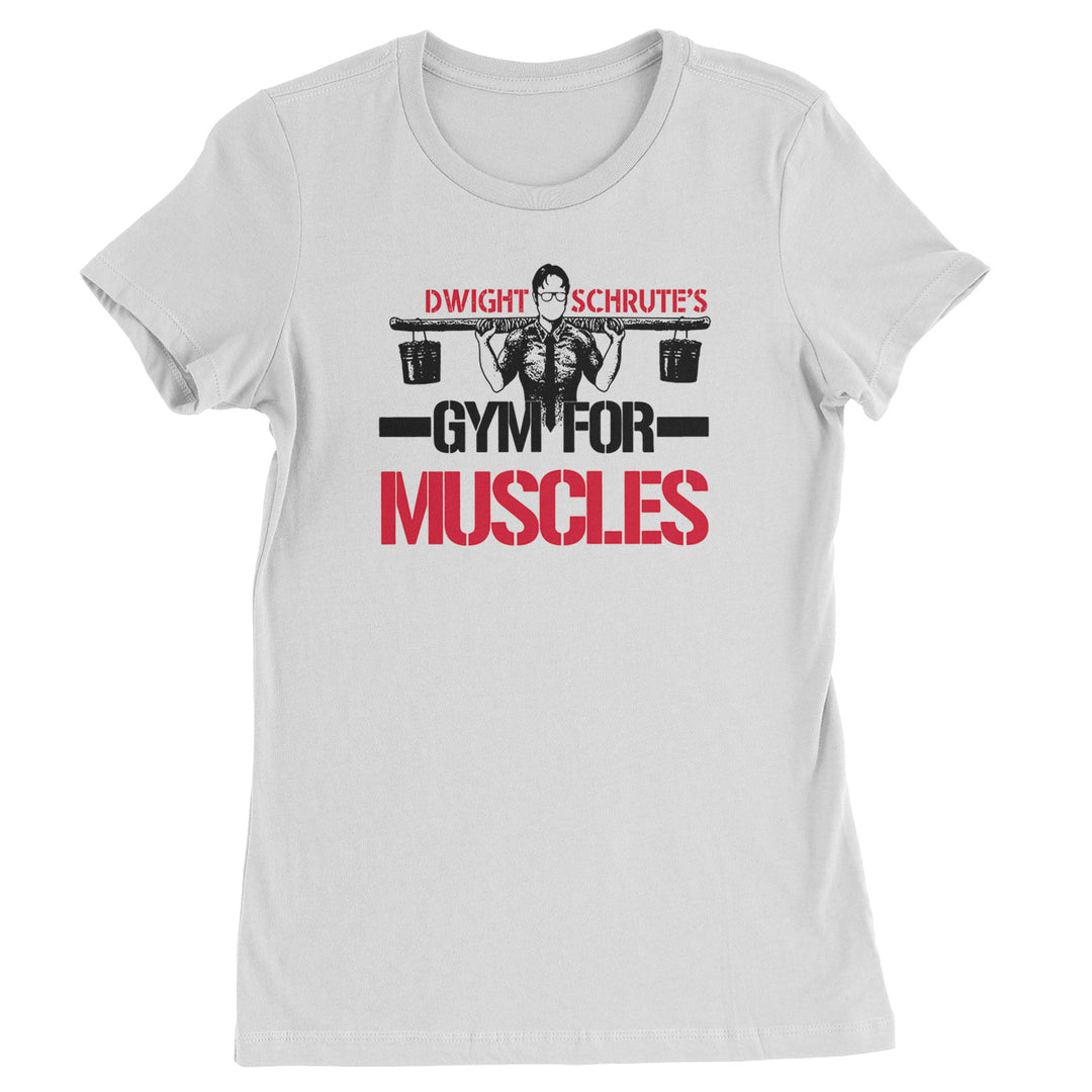 Dwight Schrute Gym For Muscles Office Workout Womens T-shirt
