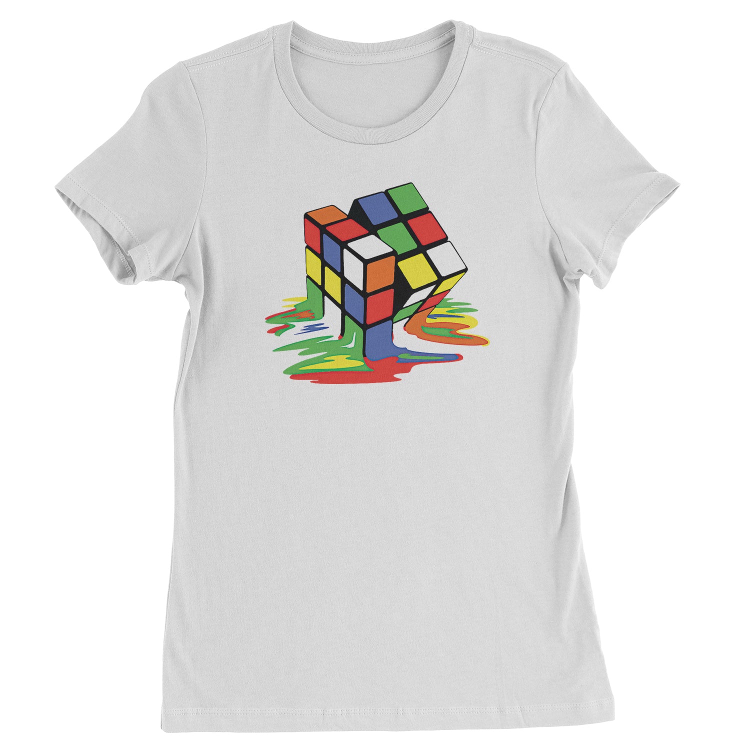 Melting Multi-Colored Cube Womens T-shirt gamer, gaming, nerd, shirt by Expression Tees