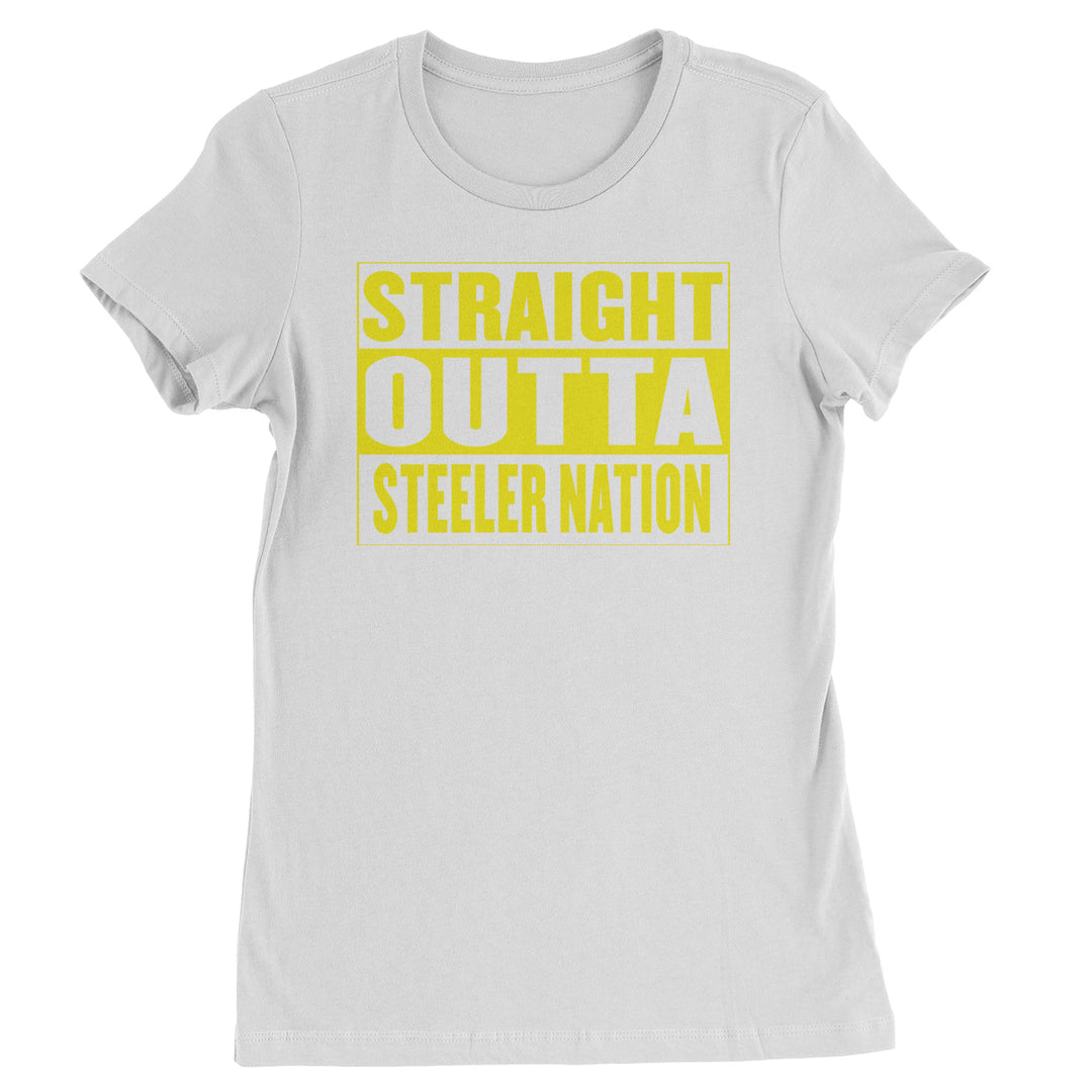 Straight Outta Steeler Nation Football  Womens T-shirt