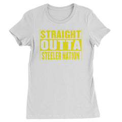 Straight Outta Steeler Nation Football  Womens T-shirt