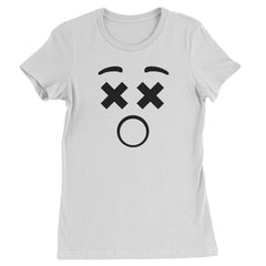 Emoticon XX Eyes Smile Face graphic on Women's Heavyweight Cotton T-Shirt in Yellow alternate view 7