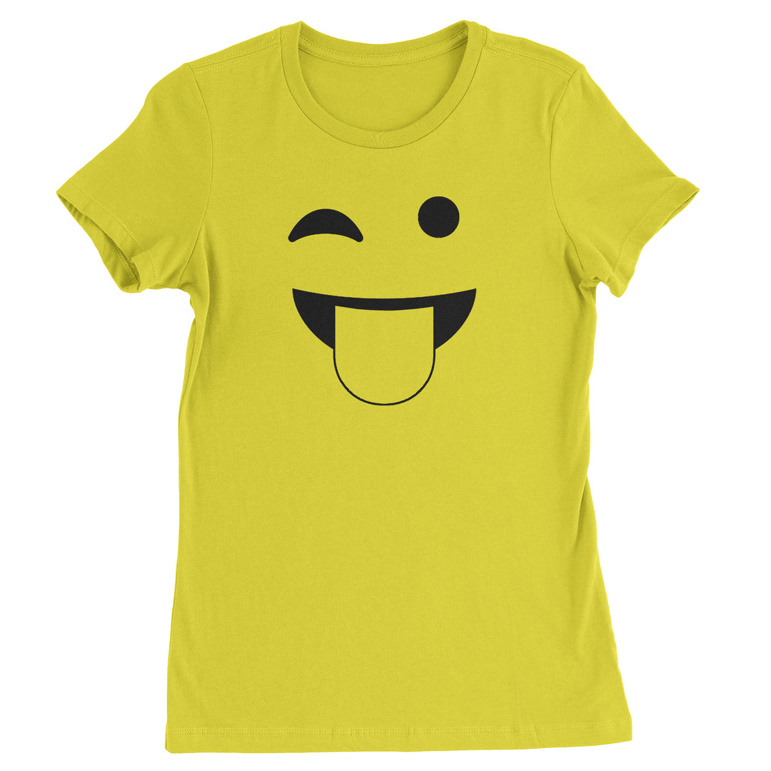 Emoticon Tongue Hanging Out Smile Face graphic on Women's Heavyweight Cotton T-Shirt