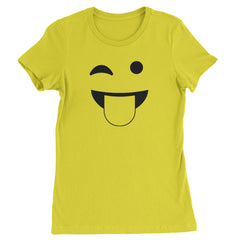 Emoticon Tongue Hanging Out Smile Face graphic on Women's Heavyweight Cotton T-Shirt