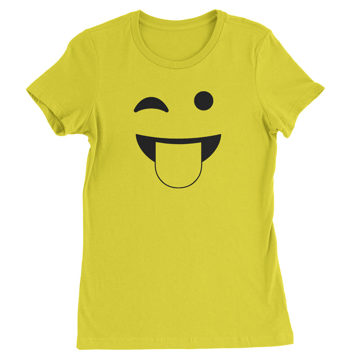 Emoticon Tongue Hanging Out Smile Face Womens T-shirt