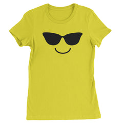 Sunglasses smiley face graphic on a Women's Heavyweight Cotton T-Shirt