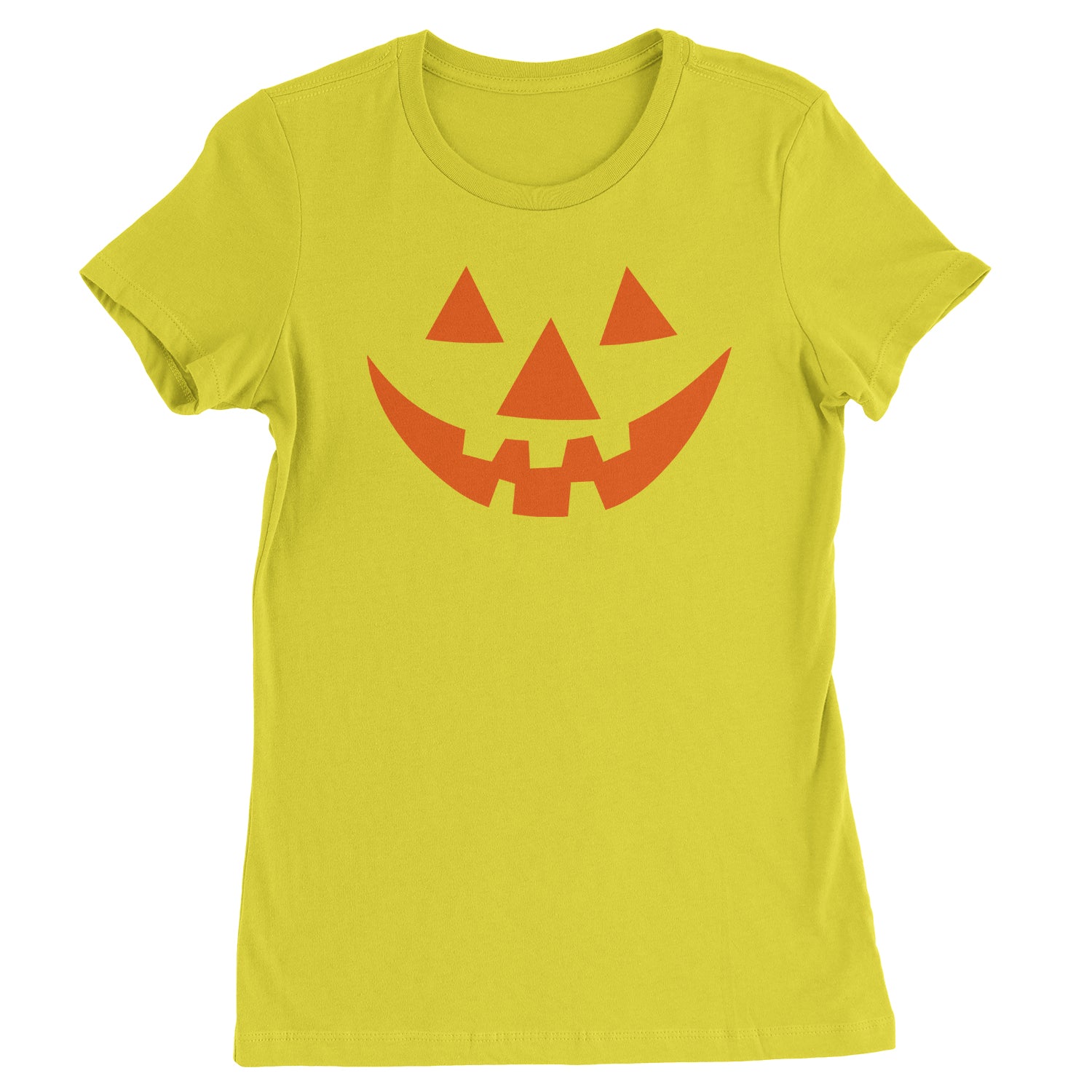 Pumpkin Face (Orange Print) Womens T-shirt costume, dress, dressup, eve, halloween, hallows, jackolantern, party, up by Expression Tees