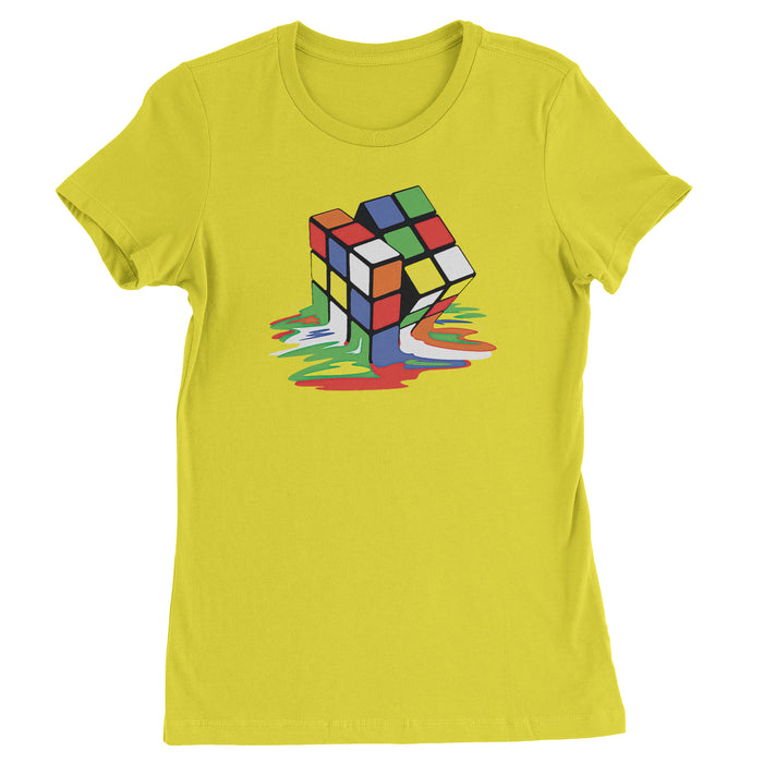 Melting Multi-Colored Cube Womens T-shirt