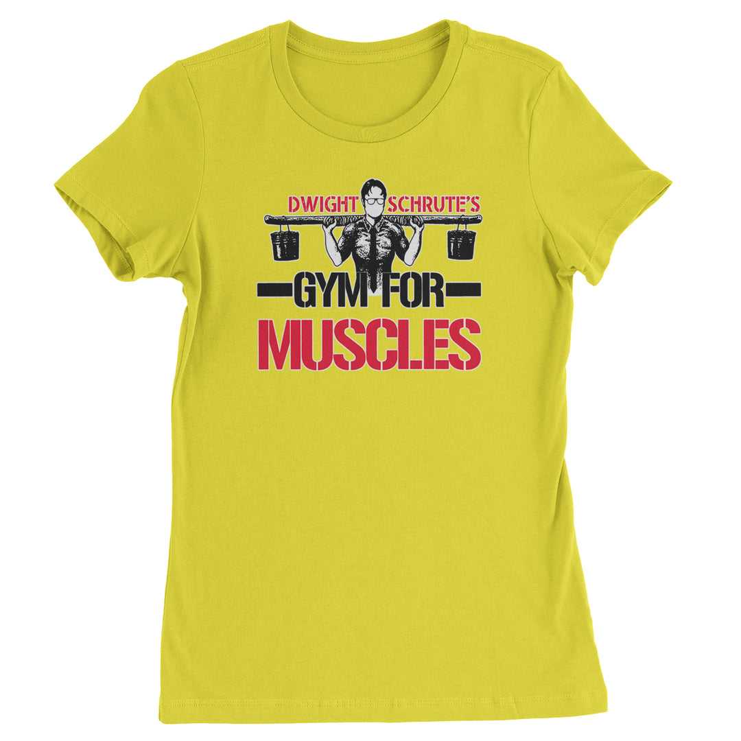 Dwight Schrute Gym For Muscles Office Workout Womens T-shirt