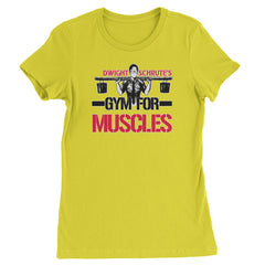 Dwight Schrute Gym For Muscles Office Workout Womens T-shirt