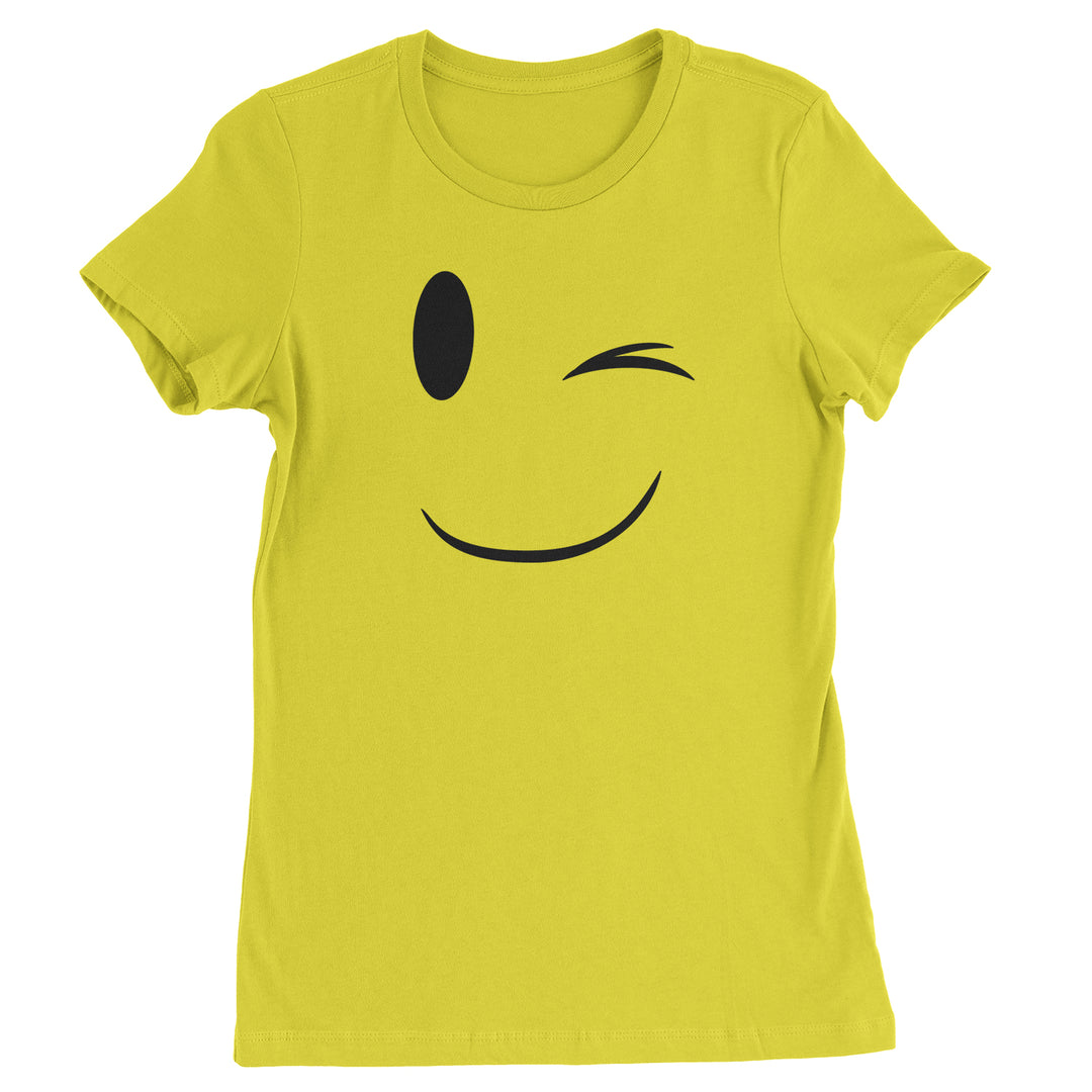 Emoticon Winking Smile Face graphic on Women's Heavyweight Cotton T-Shirt