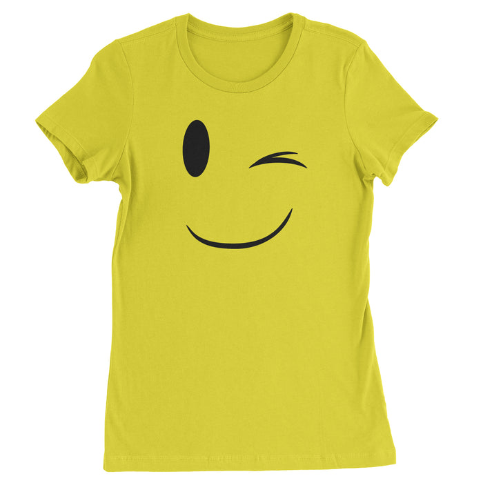 Emoticon Winking Smile Face Womens T-shirt