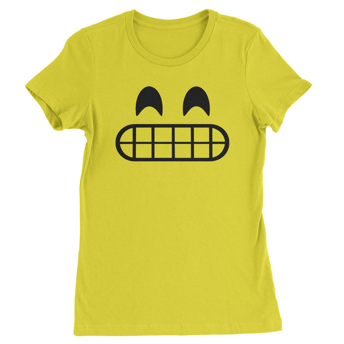 Emoticon Grinning Smile Face Womens T-shirt
