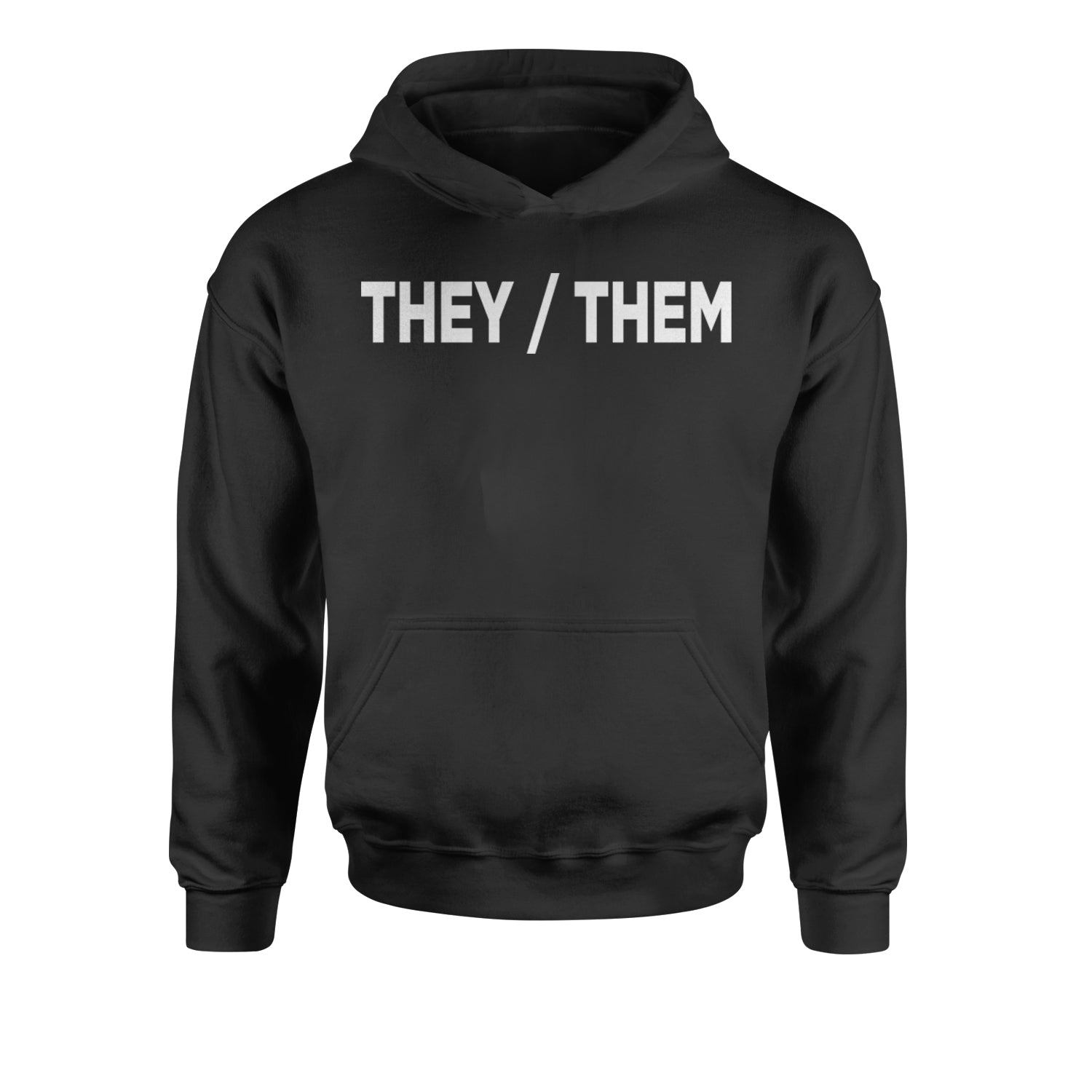 They Them Gender Pronouns Diversity and Inclusion Youth-Sized Hoodie binary, civil, gay, he, her, him, nonbinary, pride, rights, she, them, they by Expression Tees