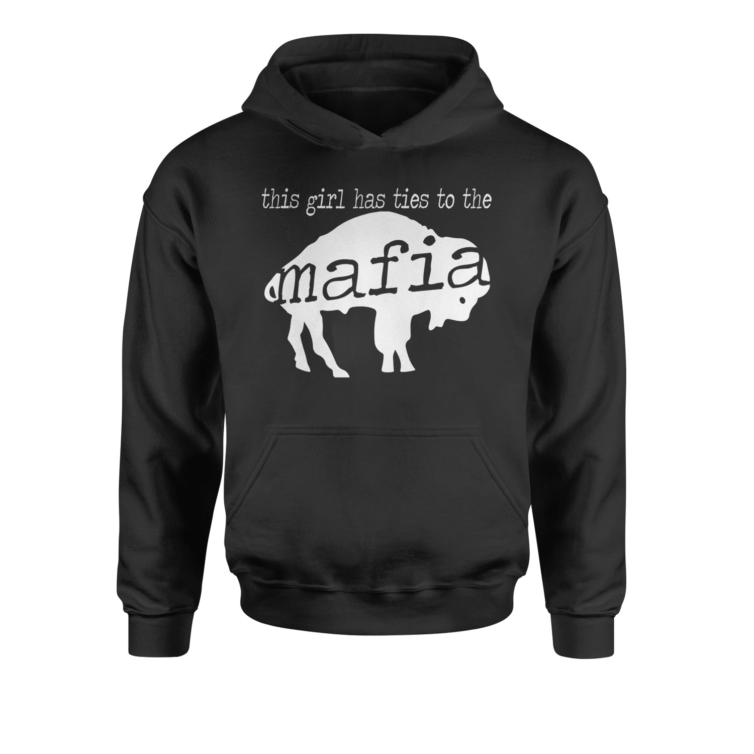 This Girl Has Ties To The Bills Mafia Youth-Sized Hoodie bills, fan, football, new, sports, team, york by Expression Tees