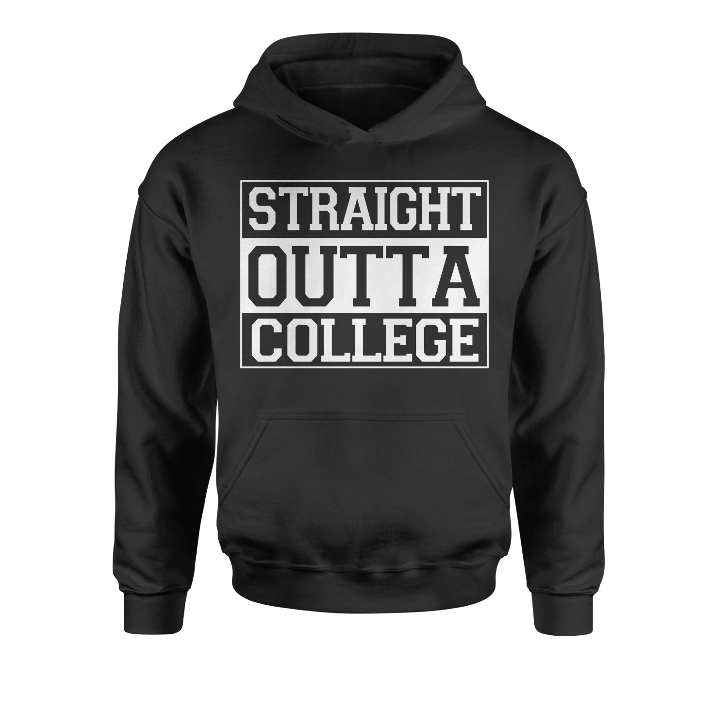 Straight Outta College Youth-Sized Hoodie 2017, 2018, 2019, and, cap, class, for, gift, gown, graduate, graduation, of by Expression Tees