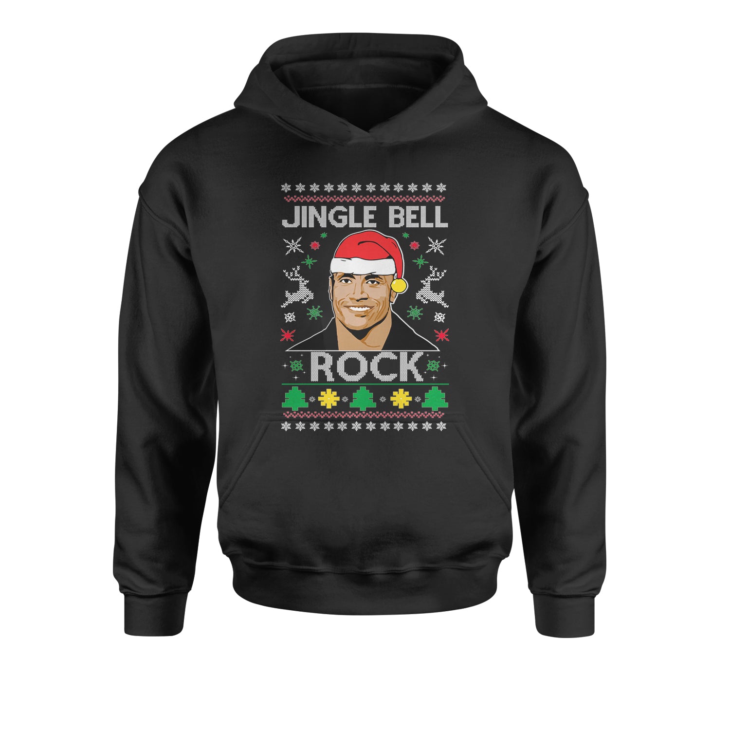 Jingle Bell Rock Ugly Christmas Youth-Sized Hoodie 2018, champ, Christmas, dwayne, johnson, peoples, rock, Sweatshirts, the, Ugly by Expression Tees