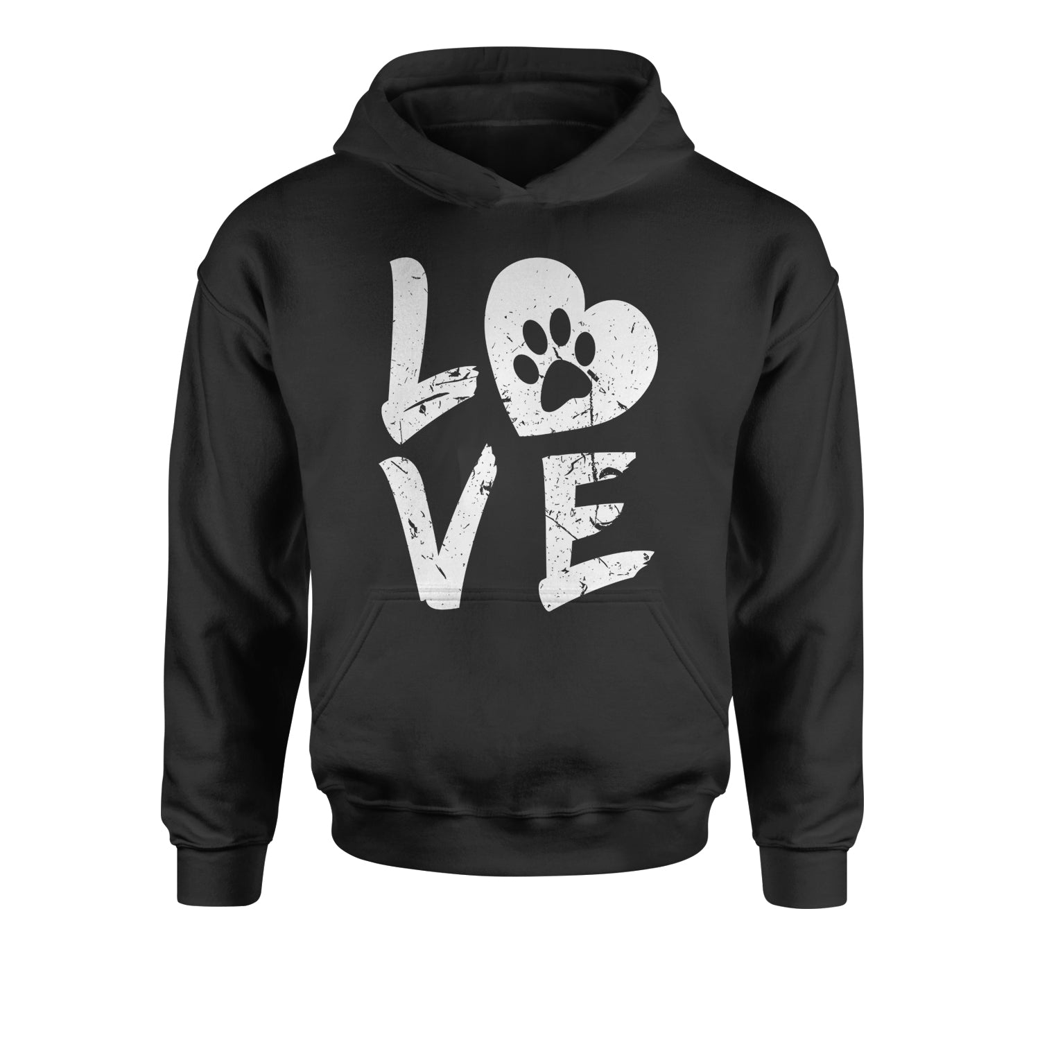 I Love My Dog Paw Print Youth-Sized Hoodie dog, doggie, heart, love, lover, paw, print, puppy by Expression Tees
