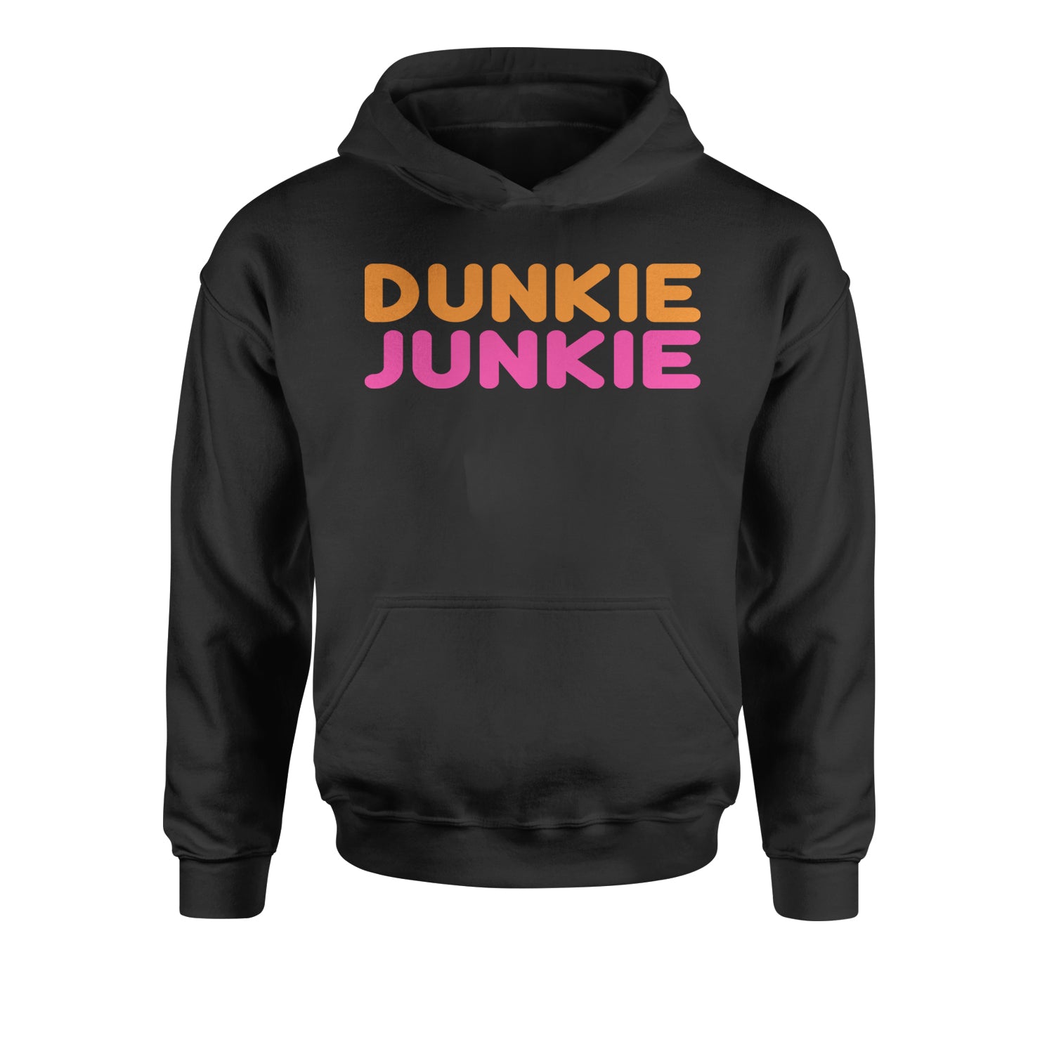 Dunkie Junkie Youth-Sized Hoodie addict, capuccino, coffee, dd, dnkn, dunkin, dunking, latte by Expression Tees