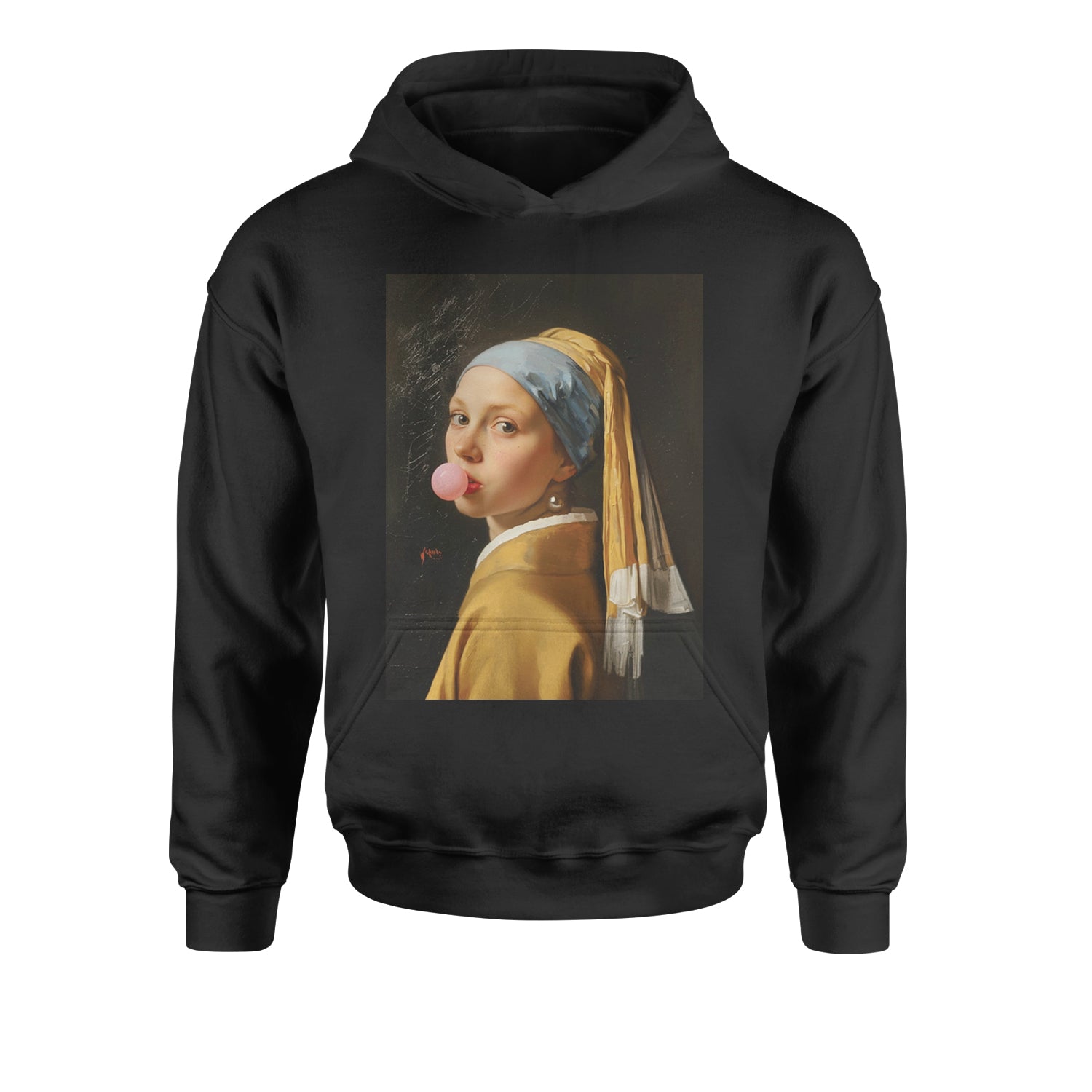 Girl with a Pearl Earring Bubble Gum Contemporary Art Youth-Sized Hoodie