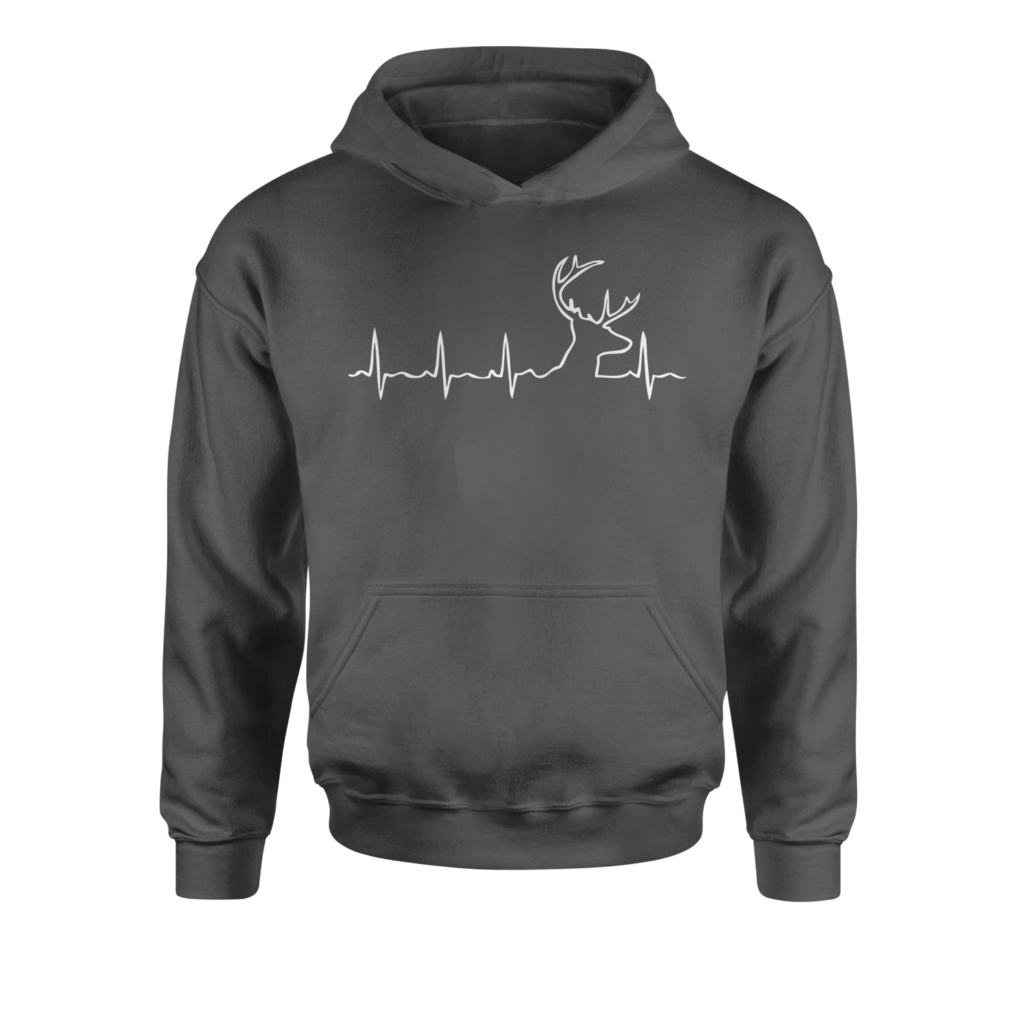 Hunting Heartbeat Dear Head Youth-Sized Hoodie #expressiontees by Expression Tees