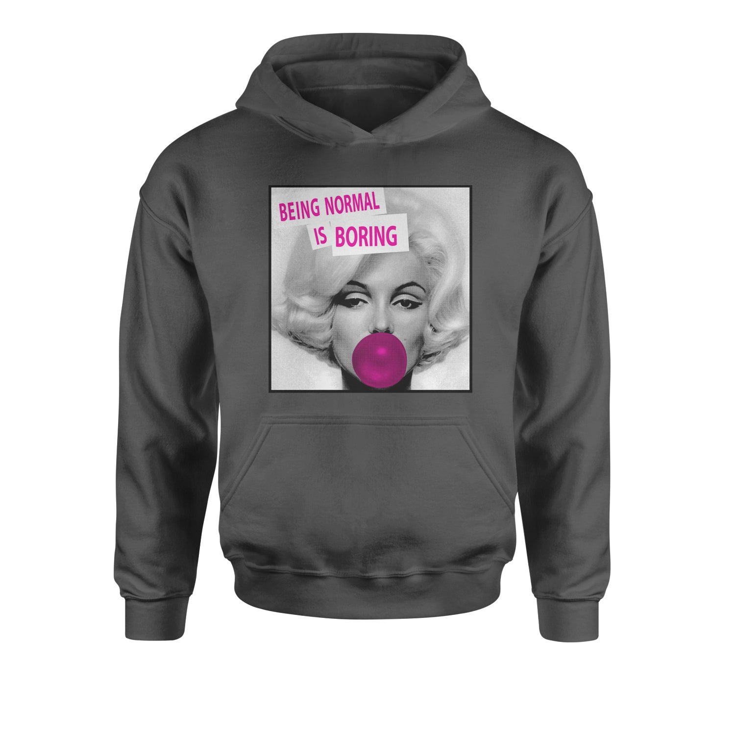 Marilyn Monroe Being Normal Is Boring Youth-Sized Hoodie art, iconic, marilyn, monroe, pop by Expression Tees