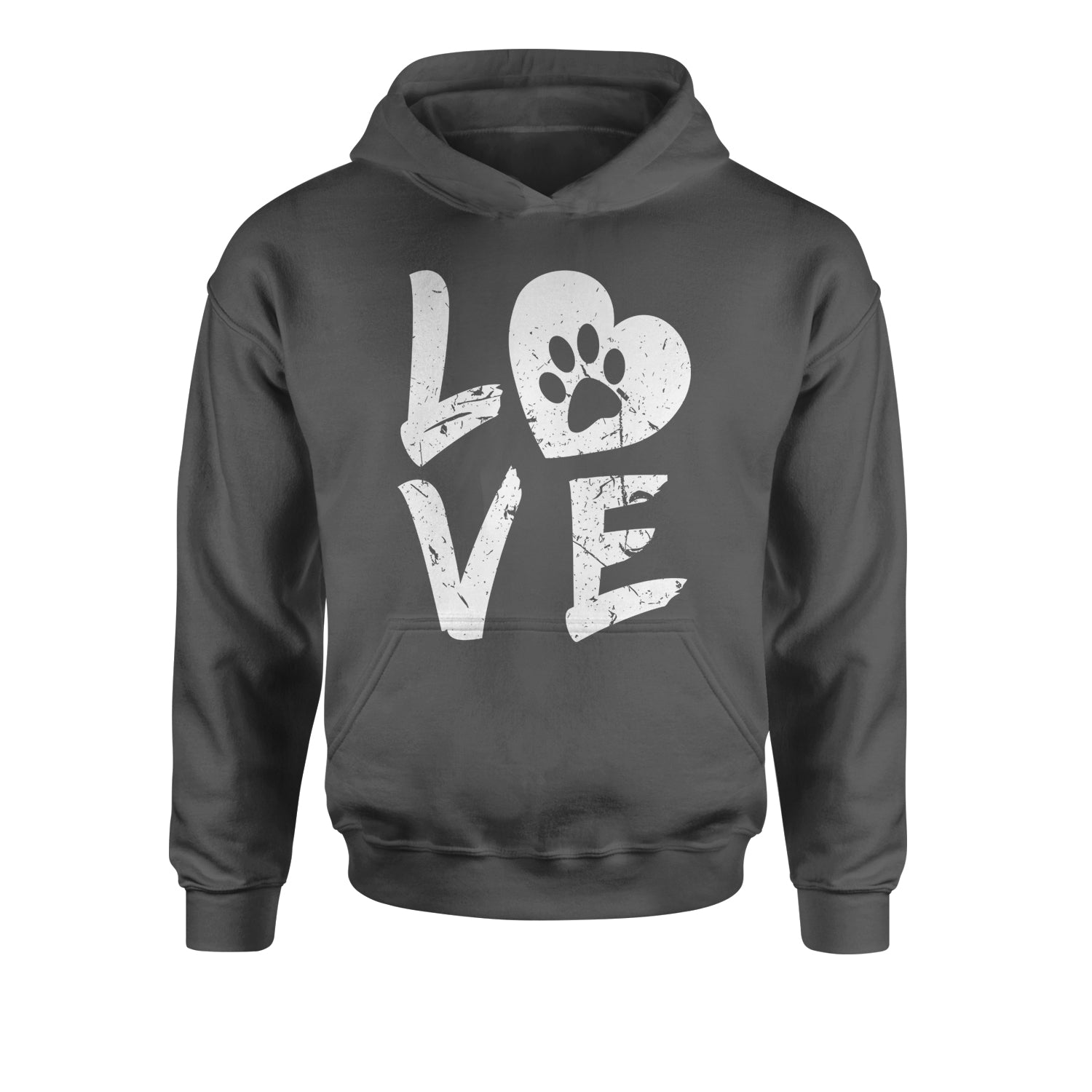 I Love My Dog Paw Print Youth-Sized Hoodie dog, doggie, heart, love, lover, paw, print, puppy by Expression Tees