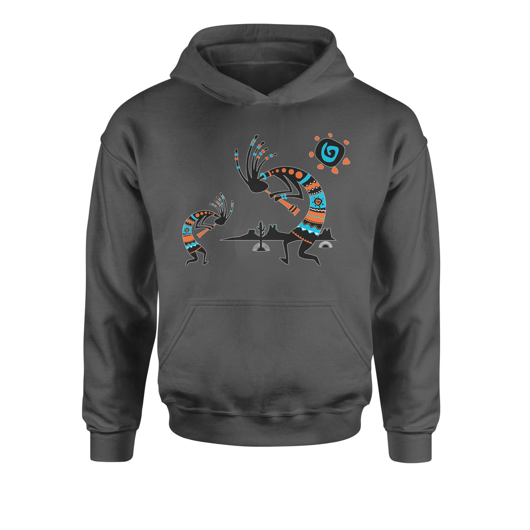 Native American Kokopelli Southwest Youth-Sized Hoodie american, hopi, indian, native, navajo by Expression Tees